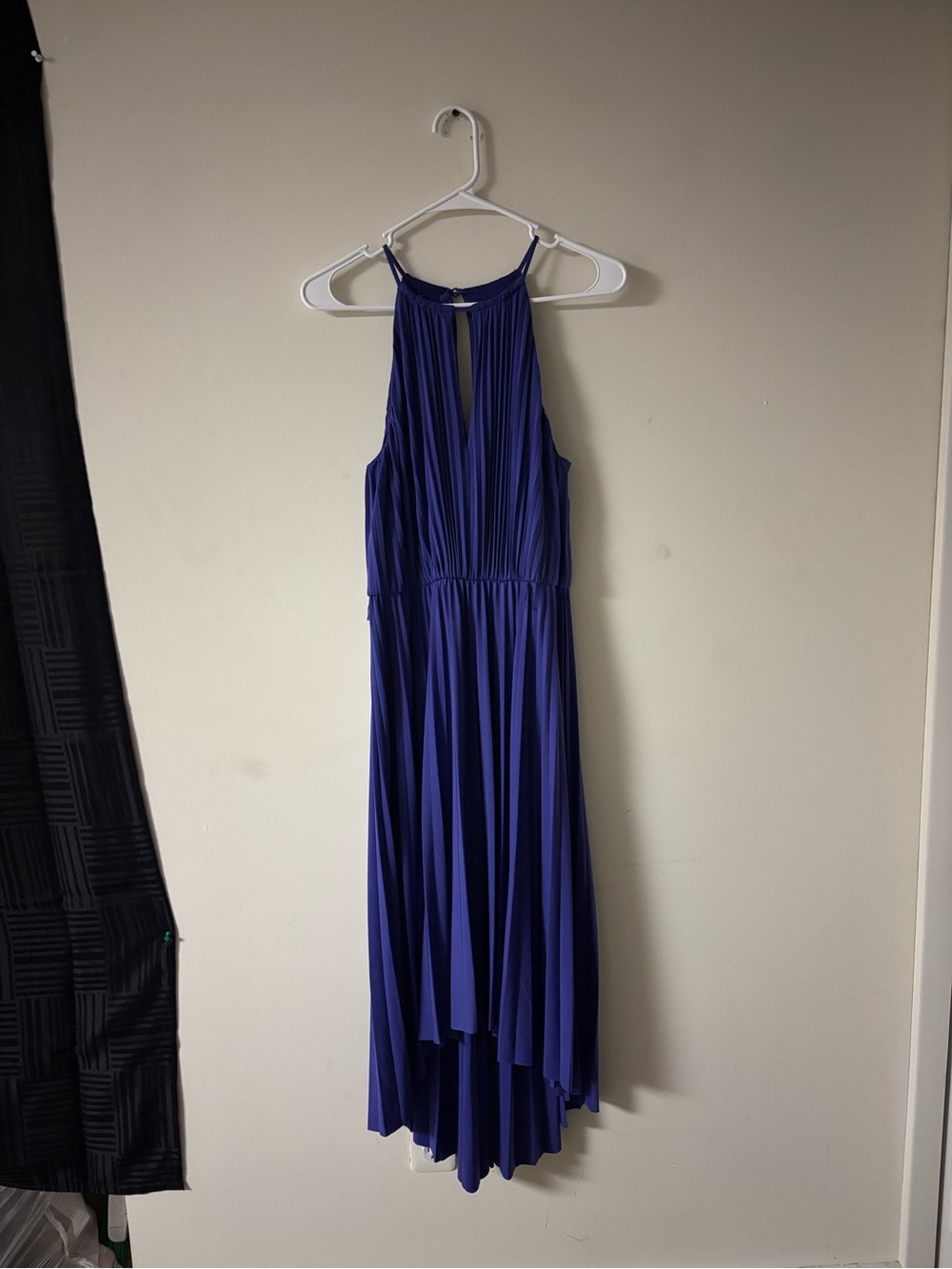 Maggy London Purple High Low Pleated Dress Size 6 Wedding Guest Cocktail